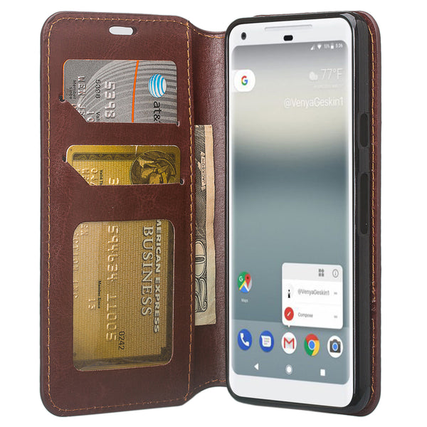 Google Pixel 2 XL Wallet Case - brown - www.coverlabusa.com