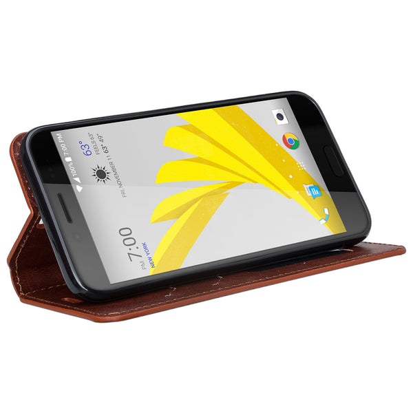 HTC Bolt Wallet Case - brown - www.coverlabusa.com