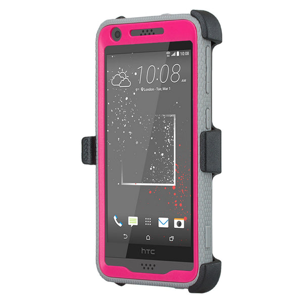 HTC Desire 530 Case | Heavy Duty 3-in-1 Defender Holster Shell Combo | Hot Pink - www.coverlabusa.com