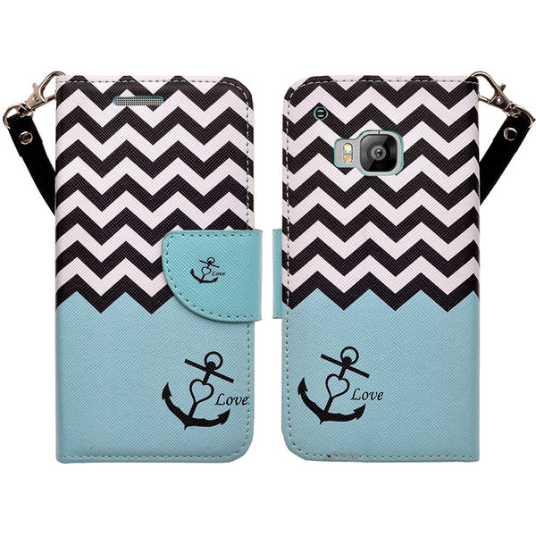 HTC One M9 wallet case - Teal Anchor - www.coverlabusa.com