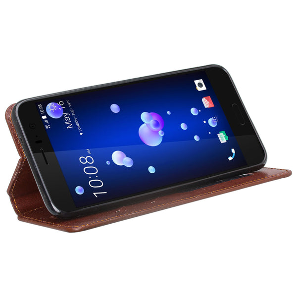 HTC U11 Wallet Case - brown - www.coverlabusa.com
