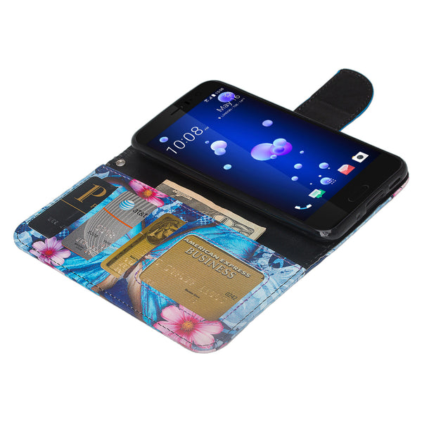 HTC U11 Wallet Case - blue butterfly - www.coverlabusa.com