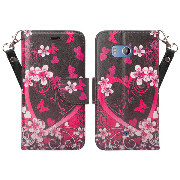 HTC U11 Wallet Case - heart butterflies - www.coverlabusa.com