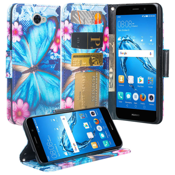 Huawei Ascend XT 2 Wallet Case - Blue Butterfly - www.coverlabusa.com