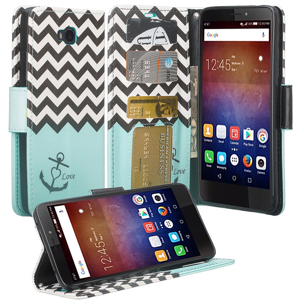 huawei ascend xt leather wallet case - teal anchor - www.coverlabusa.com