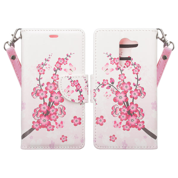 huawei honor 6x, gr5 2017, mate 9 lite wallet case - cherry blossom - www.coverlabusa.com