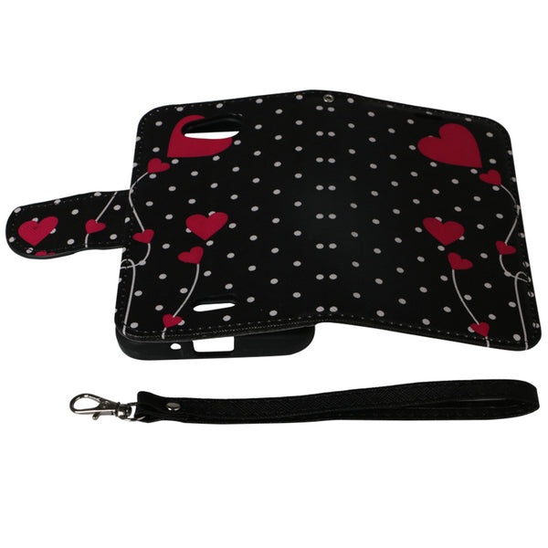 Kyocera Hydro Wave Case - polka dot hearts - www.coverlabusa.com