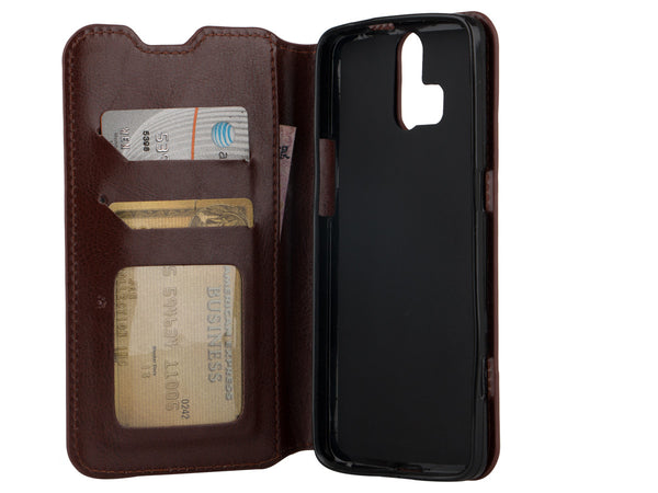 ZTE Axon Pro Wallet Case - brown - www.coverlabusa.com