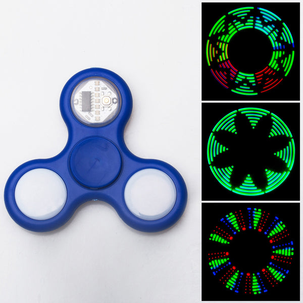 Advanced LED Light Fidget Spinner - Hand Spin Focus Toy, Stress Anxiety Relief, EDC Toy - Blue