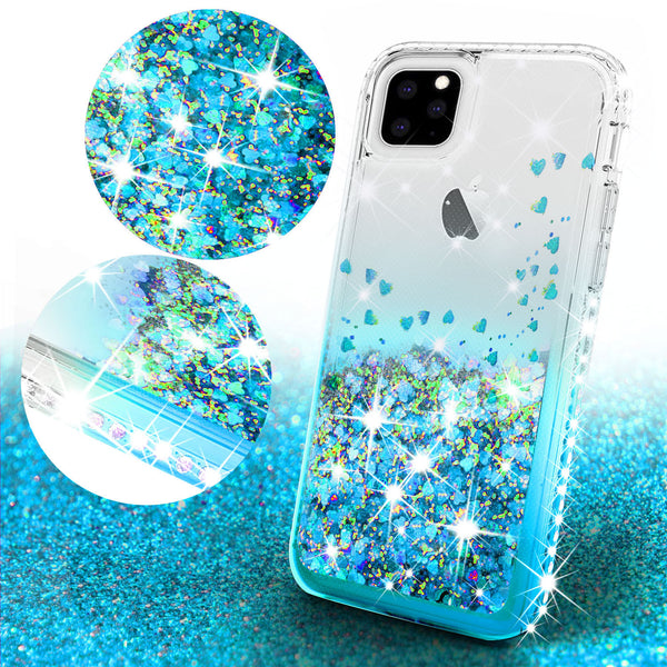 clear liquid phone case for apple iphone 13 oro - teal - www.coverlabusa.com