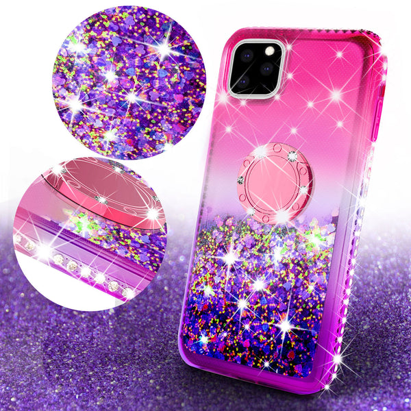 glitter phone case for apple iphone 12 mini - hot pink/purple gradient - www.coverlabusa.com