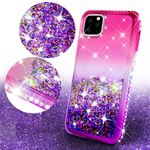 glitter phone case for apple iphone 12 pro max - hot pink/purple gradient - www.coverlabusa.com