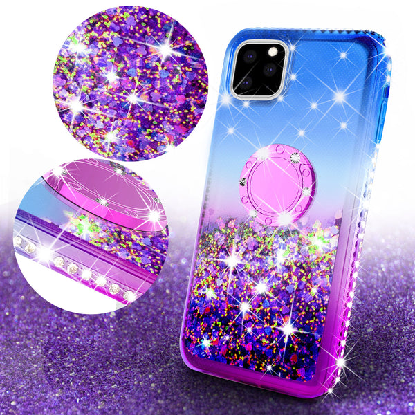 glitter phone case for apple iphone 11 pro - blue/purple gradient - www.coverlabusa.com