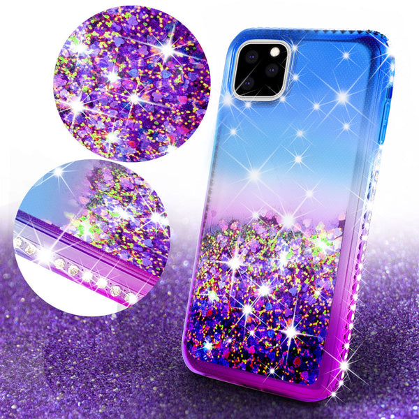 glitter phone case for apple iphone 13 pro max - blue/purple gradient - www.coverlabusa.com