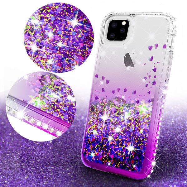 clear liquid phone case for apple iphone 13 pro max - purple - www.coverlabusa.com