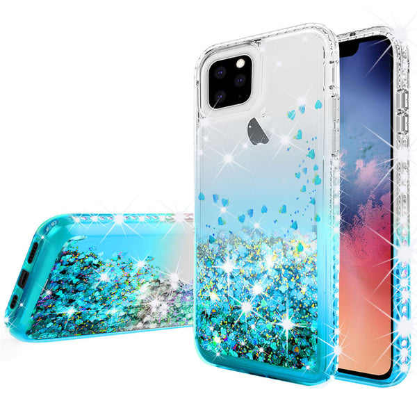 clear liquid phone case for apple iphone 11 pro - teal - www.coverlabusa.com