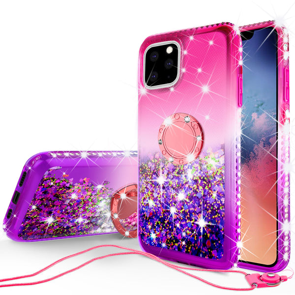 glitter phone case for apple iphone 12 mini - hot pink/purple gradient - www.coverlabusa.com
