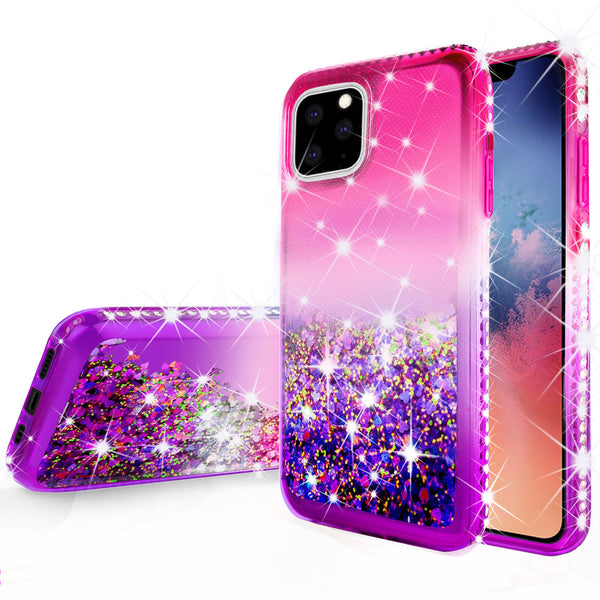 glitter phone case for apple iphone 12 pro - hot pink/purple gradient - www.coverlabusa.com