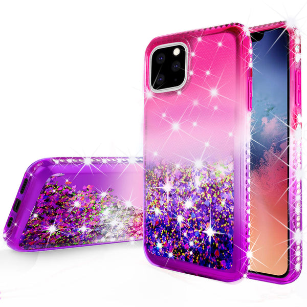 glitter phone case for apple iphone 13 pro - hot pink/purple gradient - www.coverlabusa.com