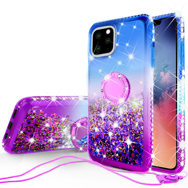 glitter phone case for apple iphone 13 pro - blue/purple gradient - www.coverlabusa.com