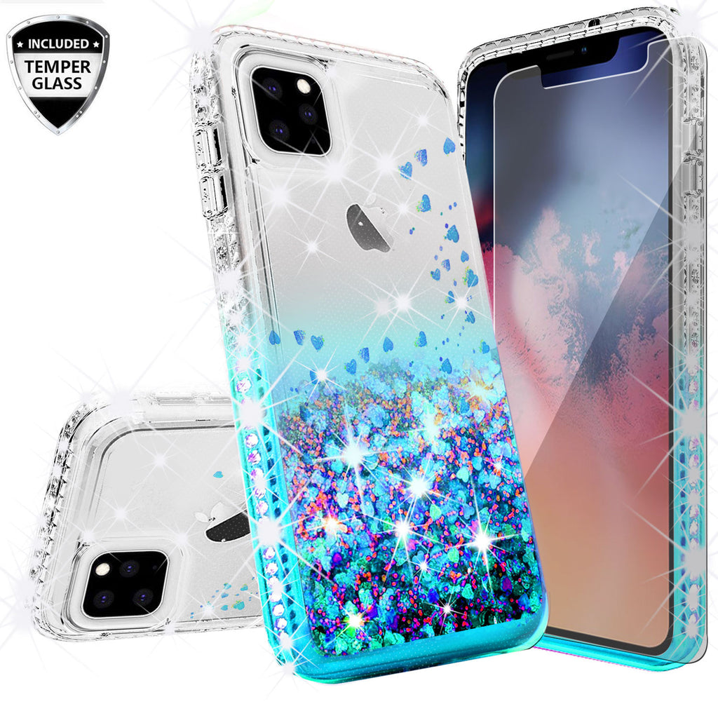 clear liquid phone case for apple iphone 11 pro - teal - www.coverlabusa.com