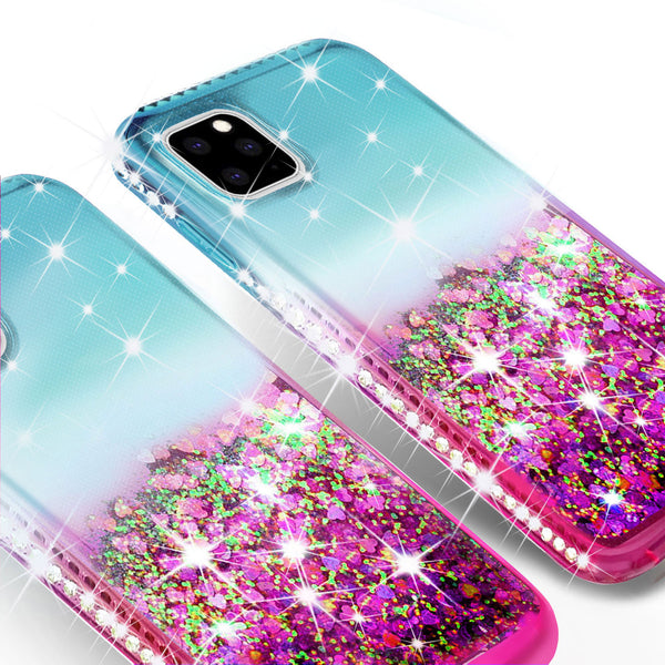 glitter phone case for apple iphone 12 - pink/teal gradient - www.coverlabusa.com