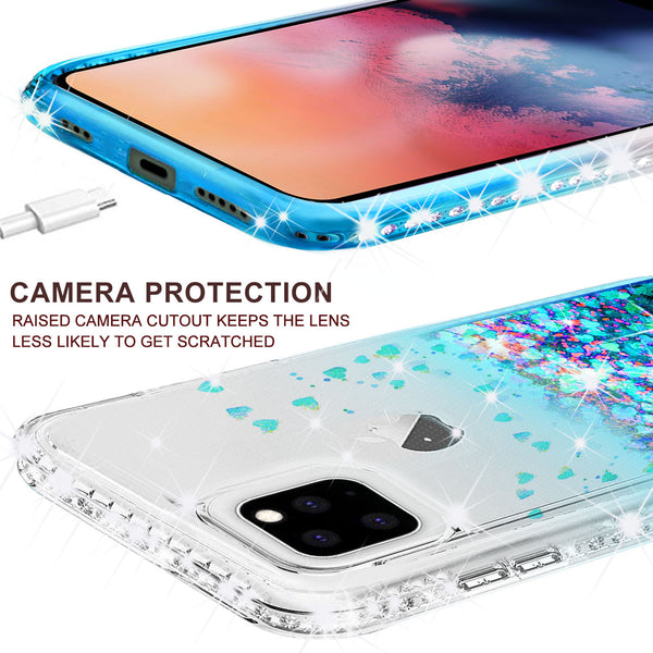 clear liquid phone case for apple iphone 12 pro - teal - www.coverlabusa.com
