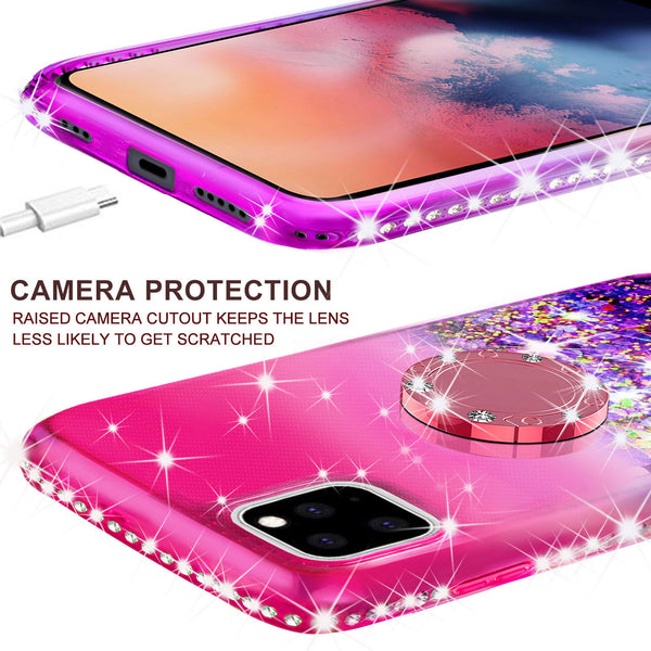 glitter phone case for apple iphone 12 pro max - hot pink/purple gradient - www.coverlabusa.com