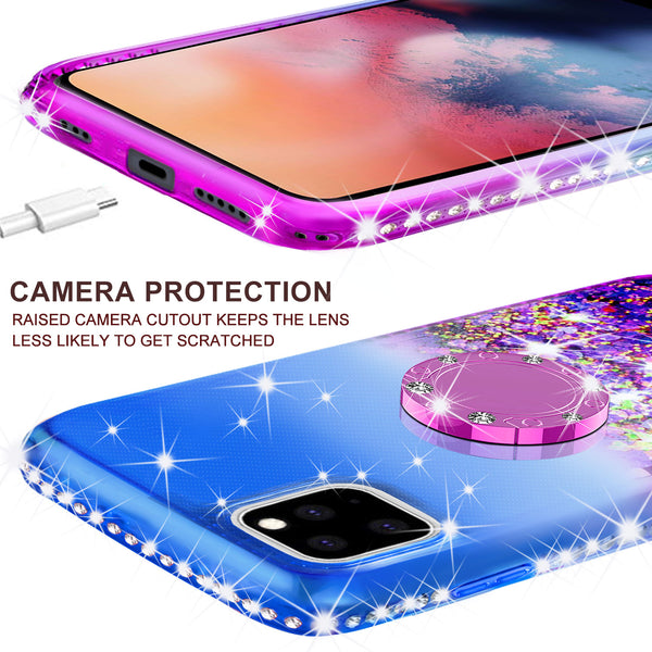 glitter phone case for apple iphone 13 - blue/purple gradient - www.coverlabusa.com