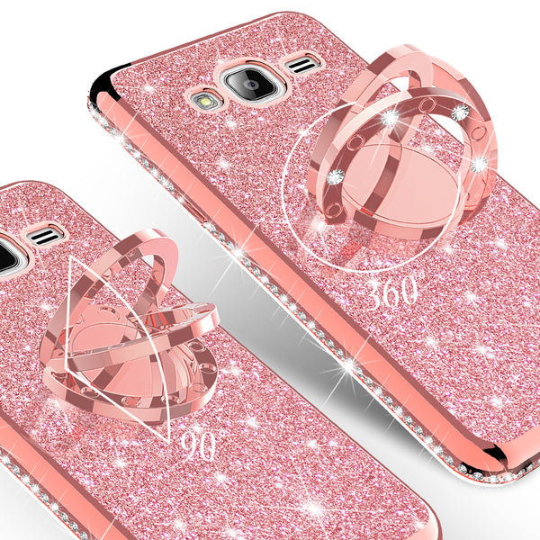 samsung galaxy j3 glitter bling fashion case - rose gold - www.coverlabusa.com