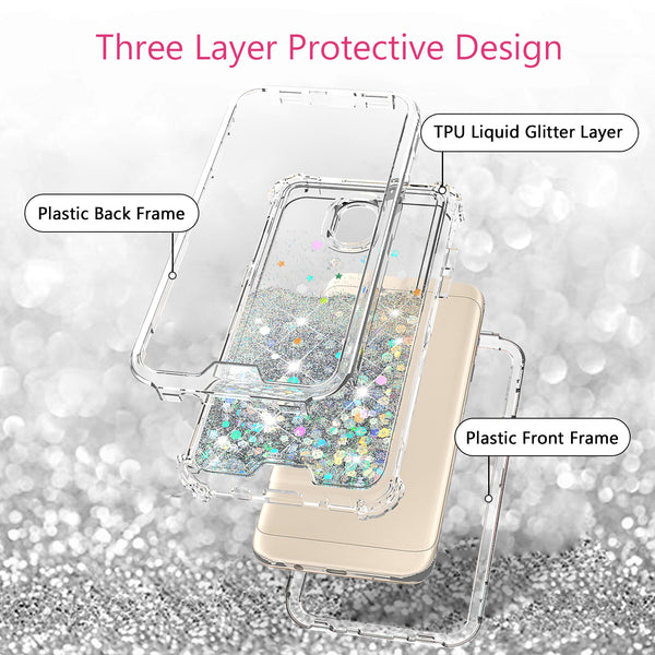 hard clear glitter phone case for samsung galaxy j7 2018 - clear - www.coverlabusa.com 