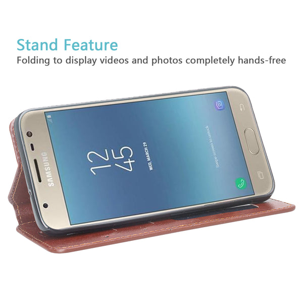 Samsung Galaxy J7 2018 Wallet Case - brown - www.coverlabusa.com
