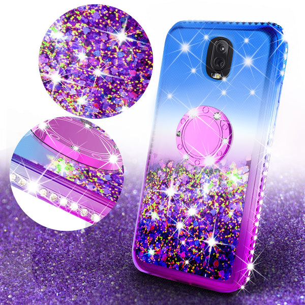 glitter ring phone case for samsung galaxy J7 2018 - blue gradient - www.coverlabusa.com 