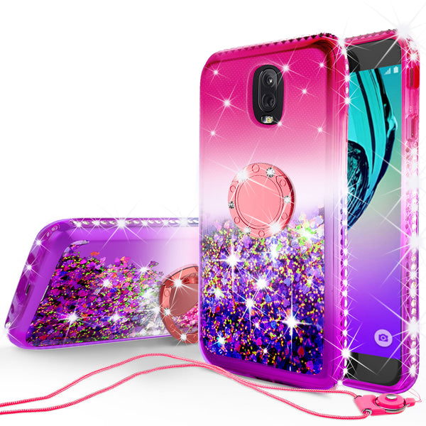 glitter ring phone case for samsung galaxy J7 2018 - pink gradient - www.coverlabusa.com