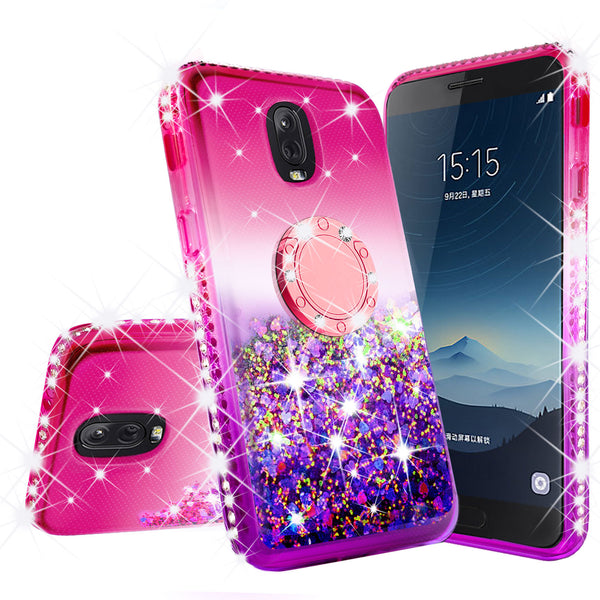 glitter ring phone case for samsung galaxy J3 2018 - pink gradient - www.coverlabusa.com 