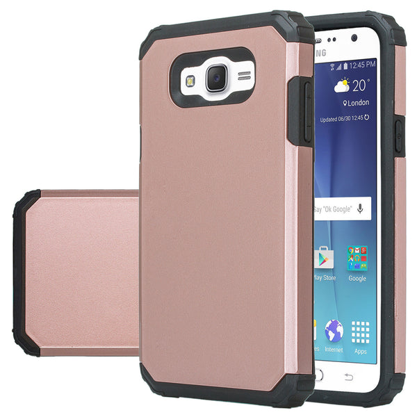 Samsung Galaxy J7 (Boost Mobile,Virgin,MetroPcs,T-Mobile) Dual Layered Slim Hybrid Case - Rose Gold-www.coverlabusa.com