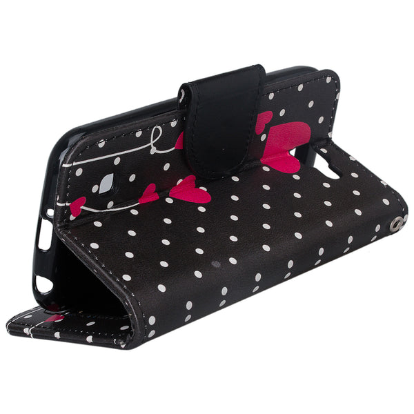 lg k3 wallet case - polka dot hearts - www.coverlabusa.com