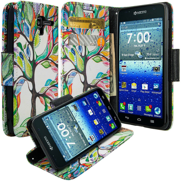 kyocera hydro view wallet case - colorful tree - www.coverlabusa.com