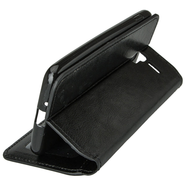 kyocera hydro view wallet case - black - www.coverlabusa.com