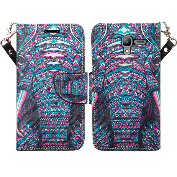 kyocera hydro view wallet case - tribal elephant - www.coverlabusa.com