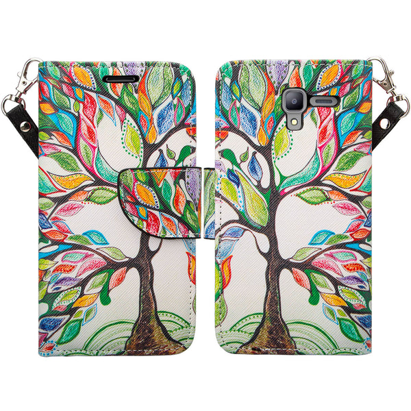 kyocera hydro view wallet case - colorful tree - www.coverlabusa.com
