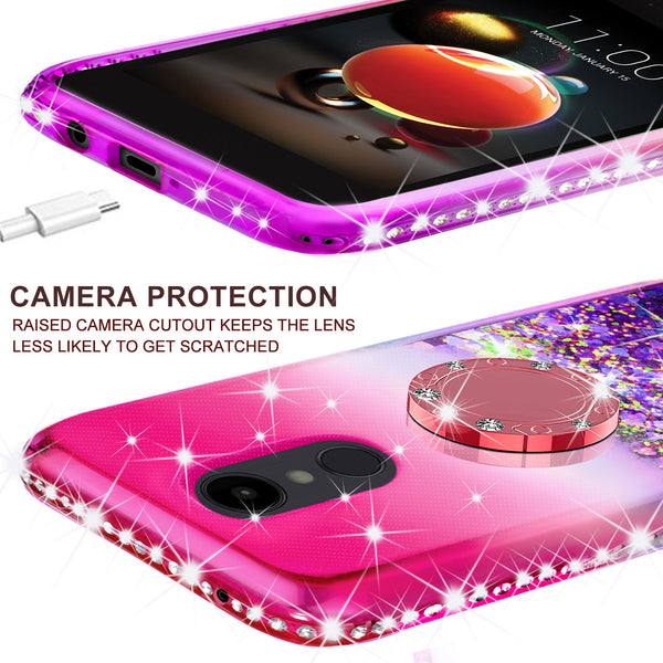 glitter ring phone case for lg aristo 2 - pink gradient - www.coverlabusa.com