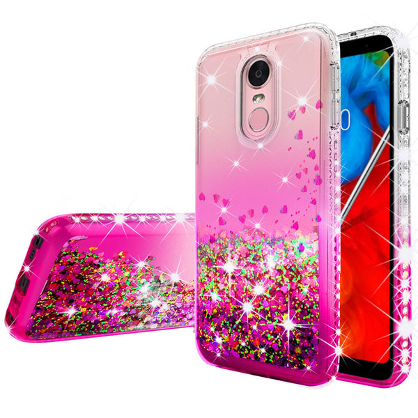 clear liquid phone case for lg stylo 5 - hot pink - www.coverlabusa.com
