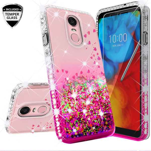 clear liquid phone case for lg stylo 5 - hot pink - www.coverlabusa.com