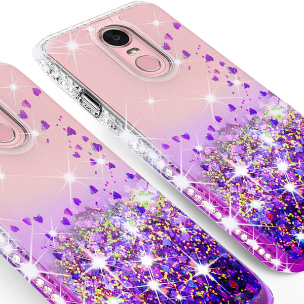 clear liquid phone case for lg aristo 4 plus - purple - www.coverlabusa.com