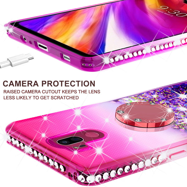 glitter ring phone case for LG G7 ThinQ - hot pink gradient - www.coverlabusa.com