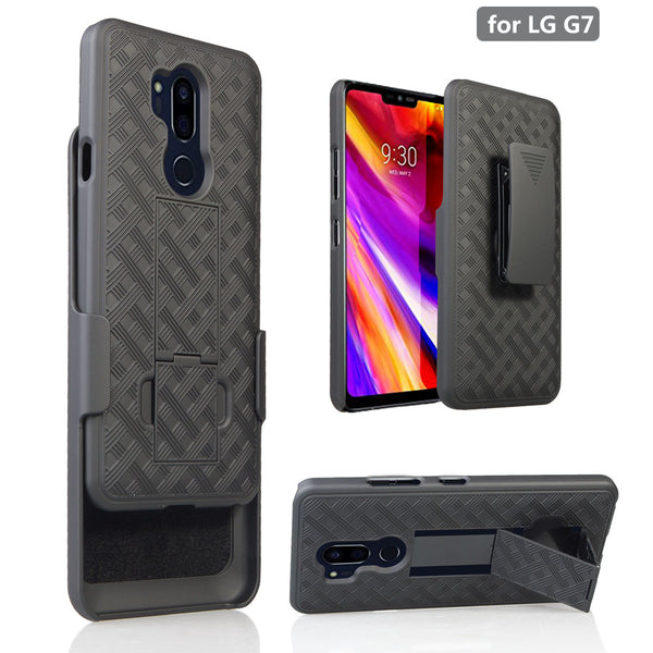 lg g7 thinq heavy duty holster case - black - www.coverlabusa.com