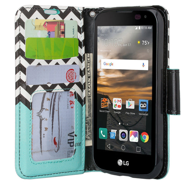 lg k3 wallet case - teal anchor - www.coverlabusa.com