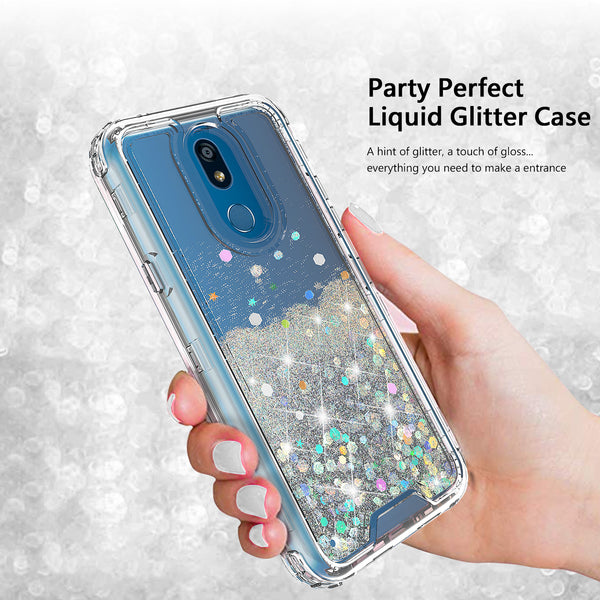 hard clear glitter phone case for lg k40 - clear - www.coverlabusa.com 
