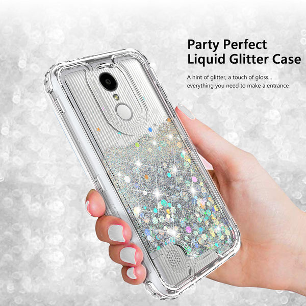 hard clear glitter phone case for lg aristo - clear - www.coverlabusa.com 